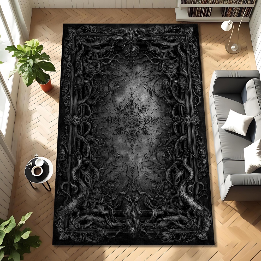 Desk Setup Living Room - Donker gotisch gedraaid sierlijk frame grafisch