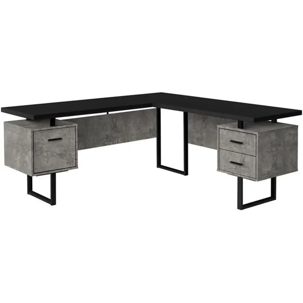 Desk Setup L Shaped - L-vormig 70-computerbureau met opbergruimte voor thuiskantoor,