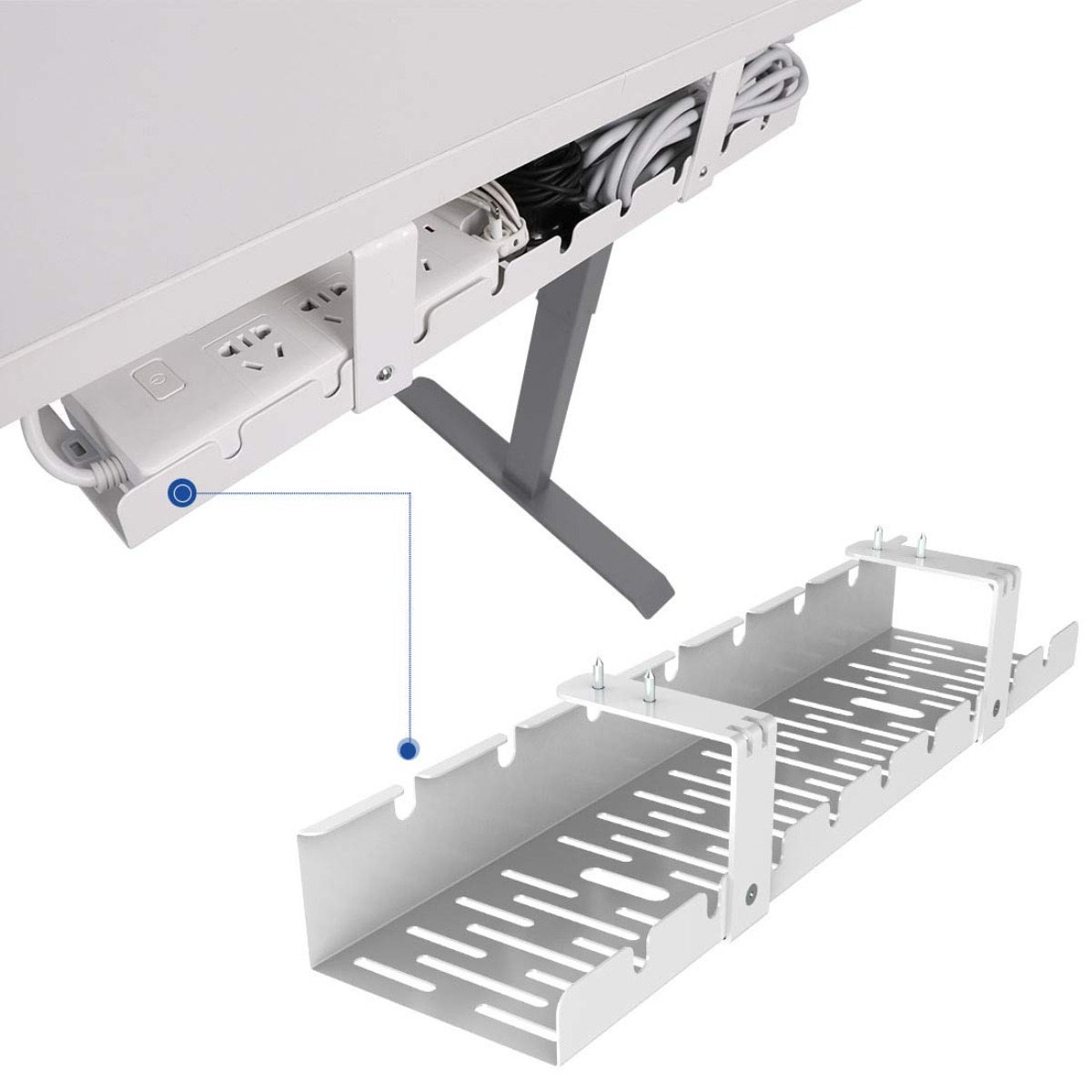 Desk Setup Living Room - Kabelmanagementbak Bureau-organizer Onder de tafel Draadrek