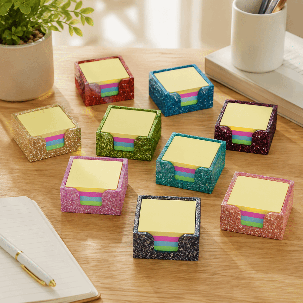 Sticky Memo Holder - Glitter Acryl Sticky Note Houder Ruimtebesparend