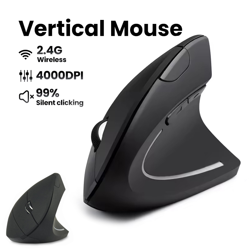 Desk Setup Ergonomics - Ergonomische draadloze muis 1600 DPI RGB-achtergrondverlichting