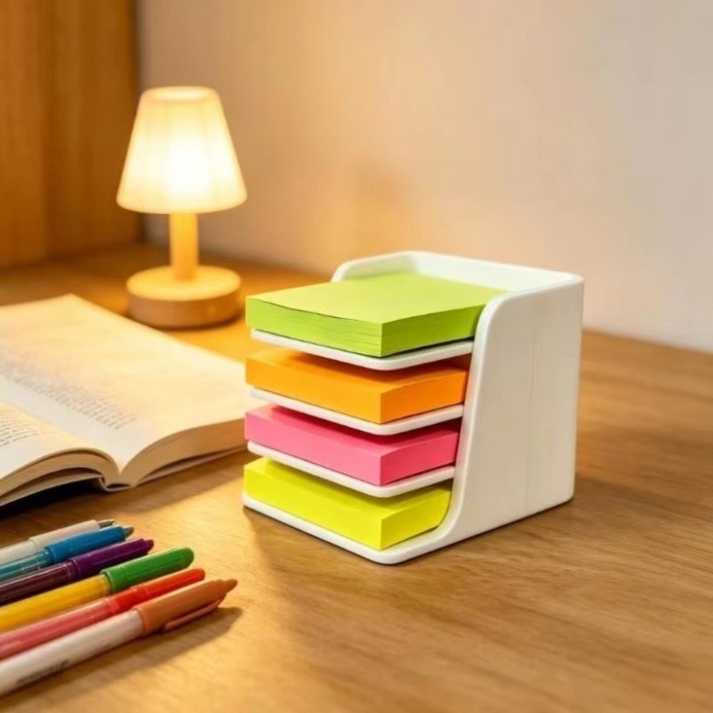 Sticky Memo Holder - Stapelbare Sticky Note Houder, Plastic, met