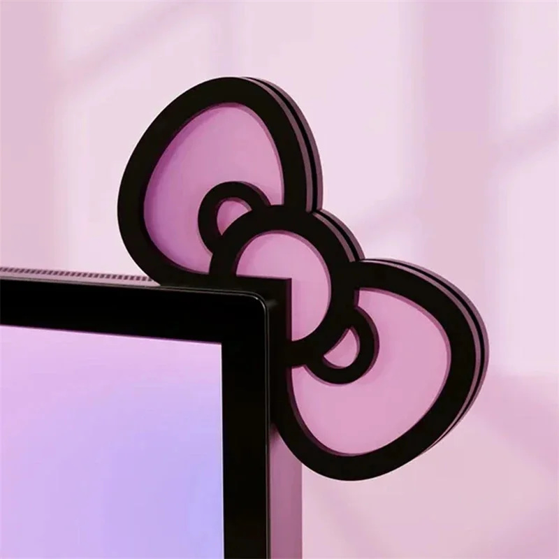 Setup Desk Monitor - Kawaii roze acryl boog monitor decor