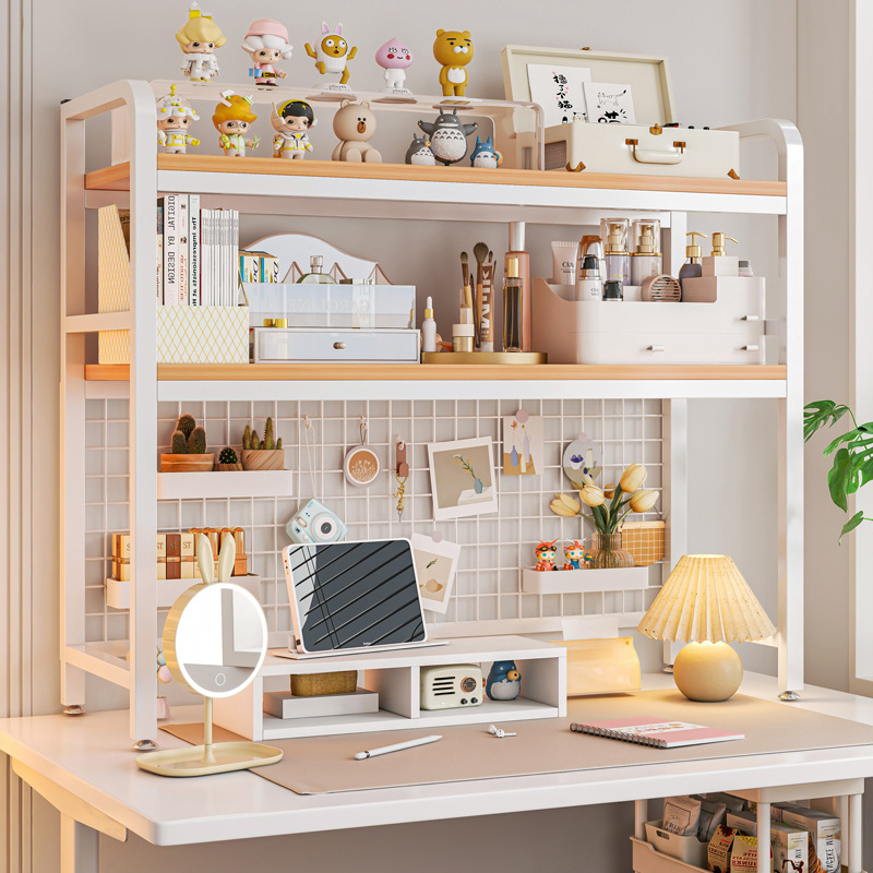 Desk Setup Study - Boekenplank Boekenkast Met Raster Desktop Meerlaagse