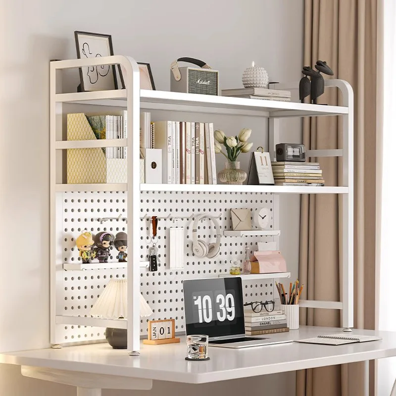 Desk Setup Study - Tafelgatbord Plank Studietafel Smeedijzer Meerlaagse opbergplank