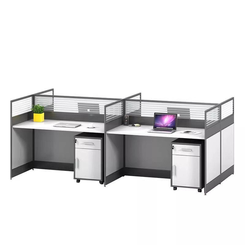 Desk Setup L Shaped - Witte bureauhoekopstelling voor 2, 4 of