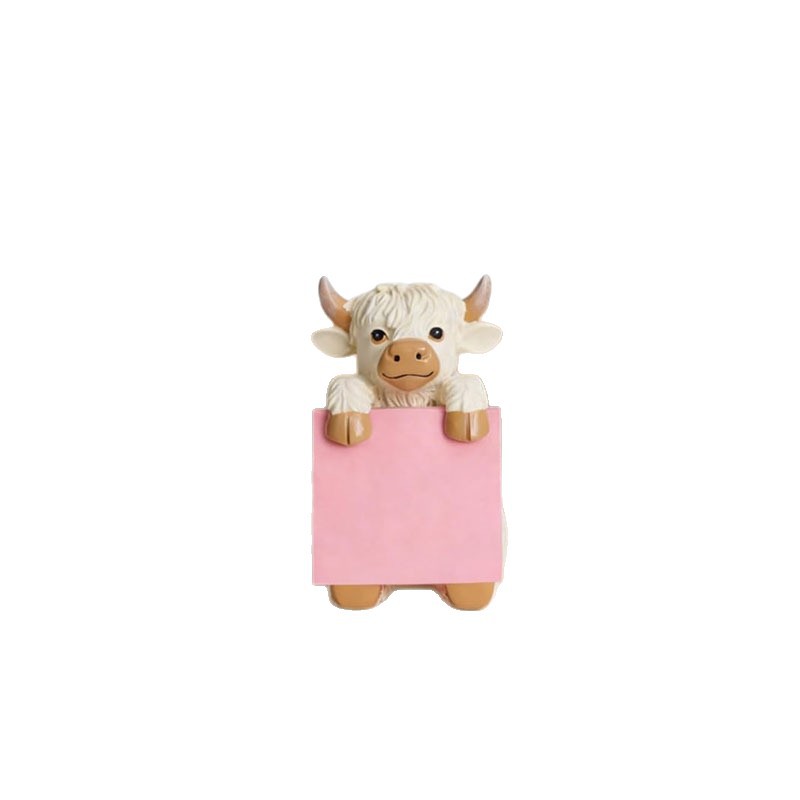 Sticky Memo Holder - Creatieve Highland Koe Harsen Kleefbriefjes Dispenser