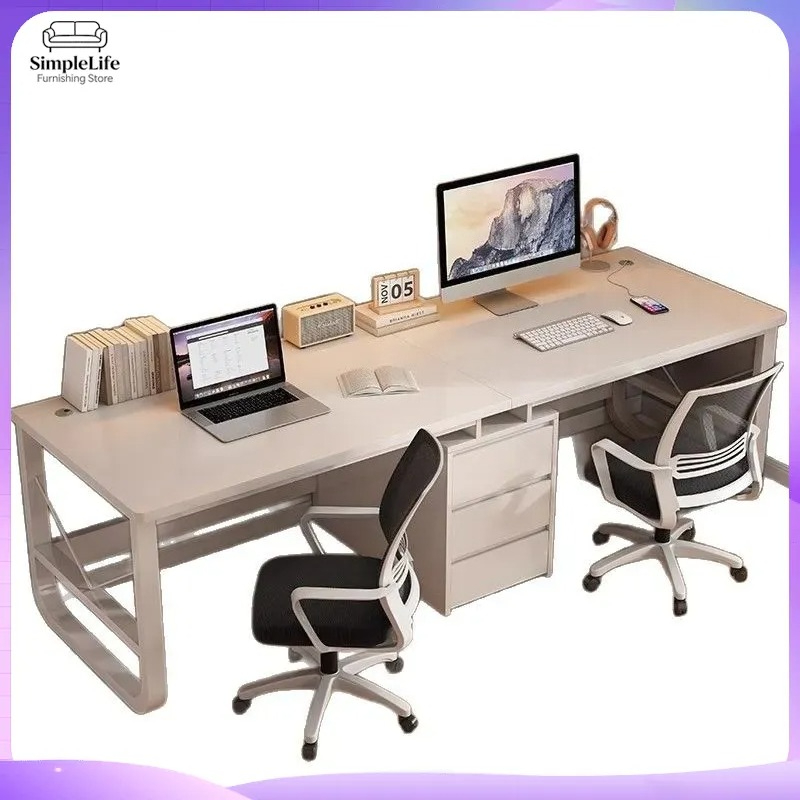 Desk Setup L Shaped - Dubbel computerbureau voor thuiskantoor, gaming-setup, lange