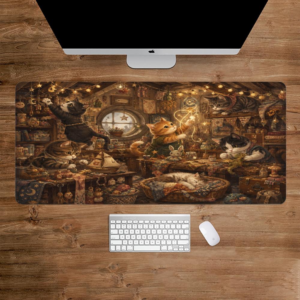 Desk Setup Study - Kattenmuismat Antislip bureaumat voor slaapkamer, studie,