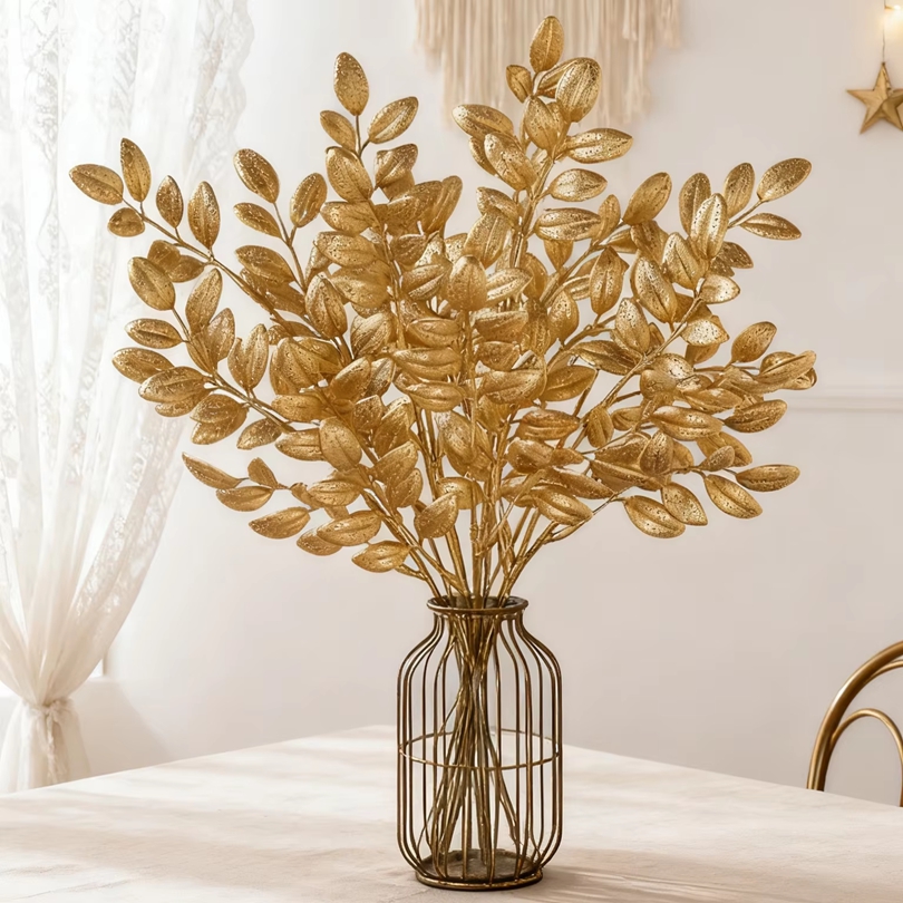 Desk Setup Plants - 10 stuks kunstplanten gouden bladeren festival