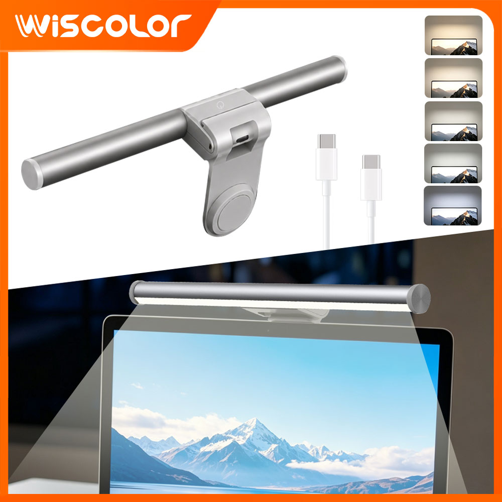 Setup Desk Monitor - RGBIC LED-verlichting, dimbare monitor-lichtbalk, slimme wifi-muziek-afstandsbediening,
