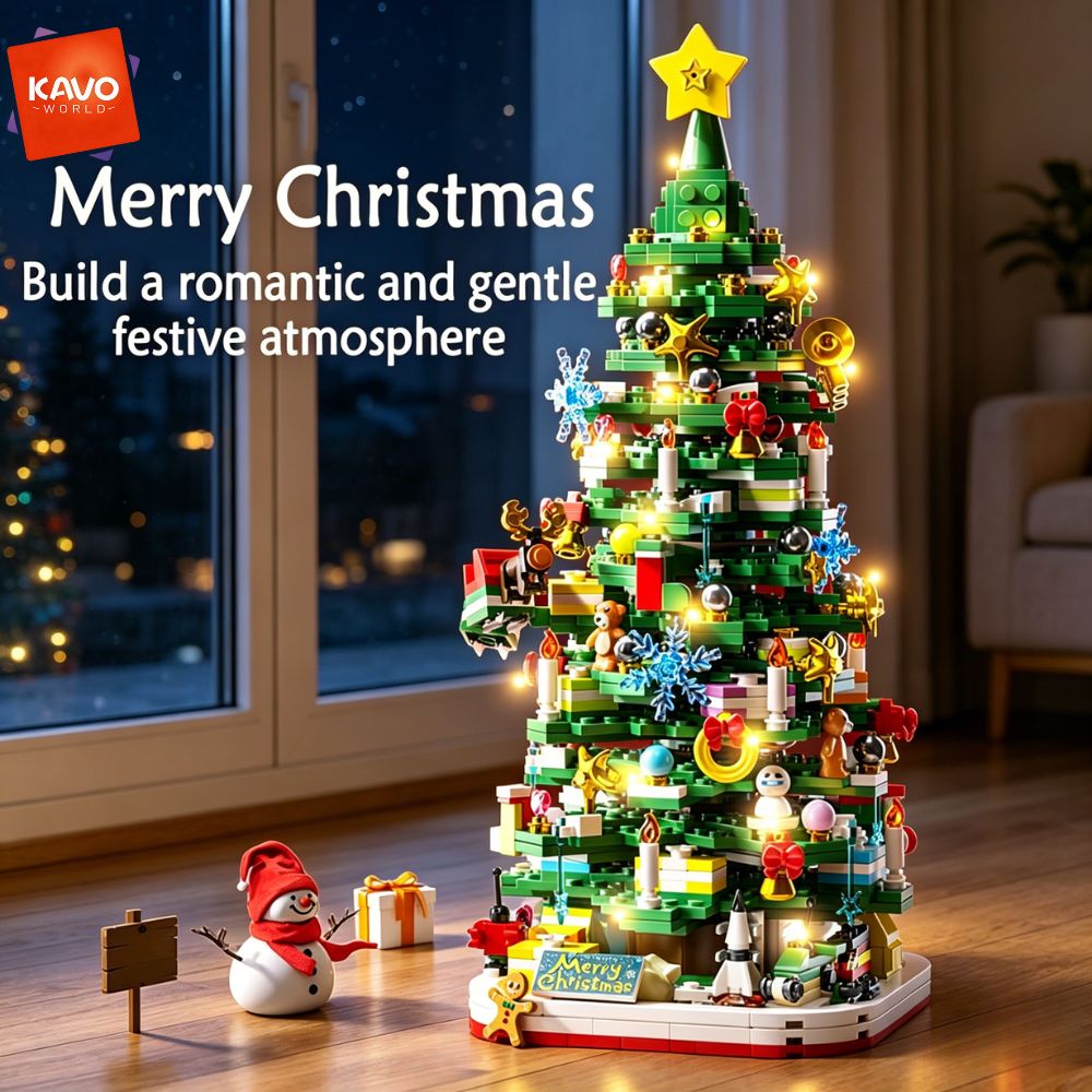 Desk Office Setup Ideas - KAVOWORLD 1024-delige Kerstboom Bouwstenen Set met