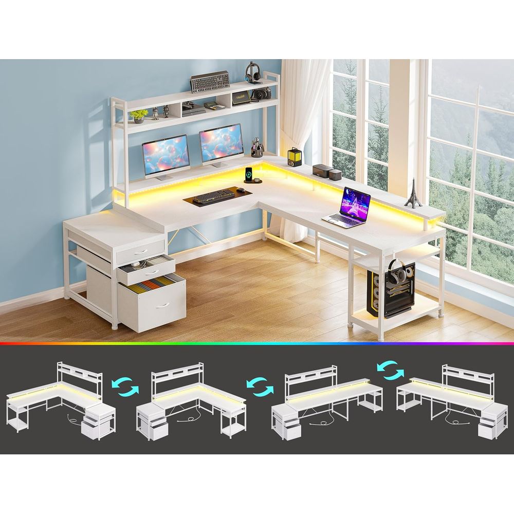 104-inch L-vormig bureau voor  - Desk Setup L Shaped recensie en prijs