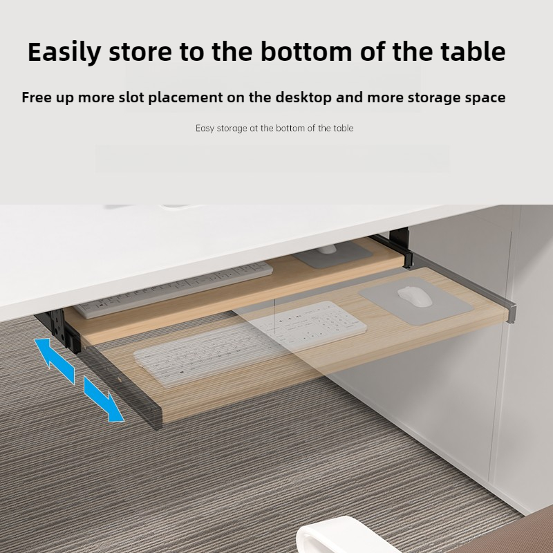Houten toetsenbordlade onder b - Desk Setup Living Room recensie en prijs