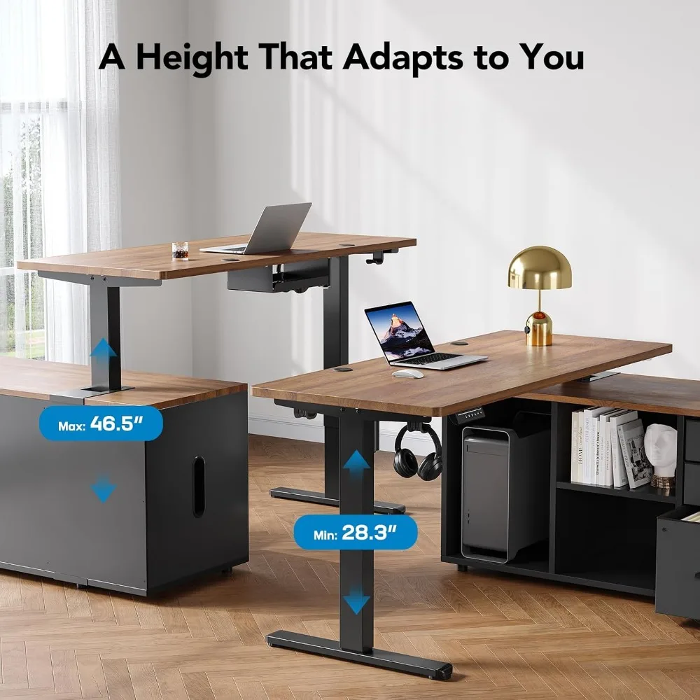 HUANUO 55 Inch L-vormig sta-bu - Desk Setup L Shaped recensie en prijs
