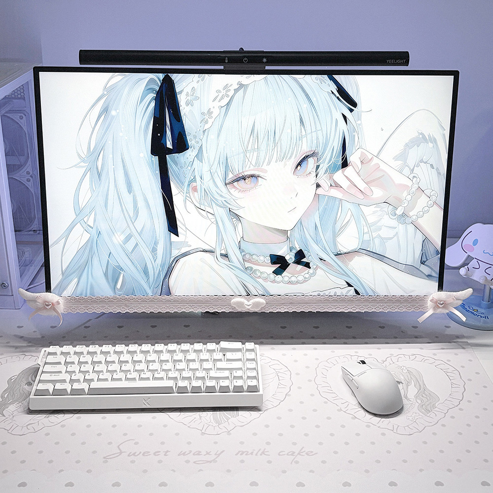 Nieuwe schermdecoratie witte k - Setup Desk Monitor recensie en prijs