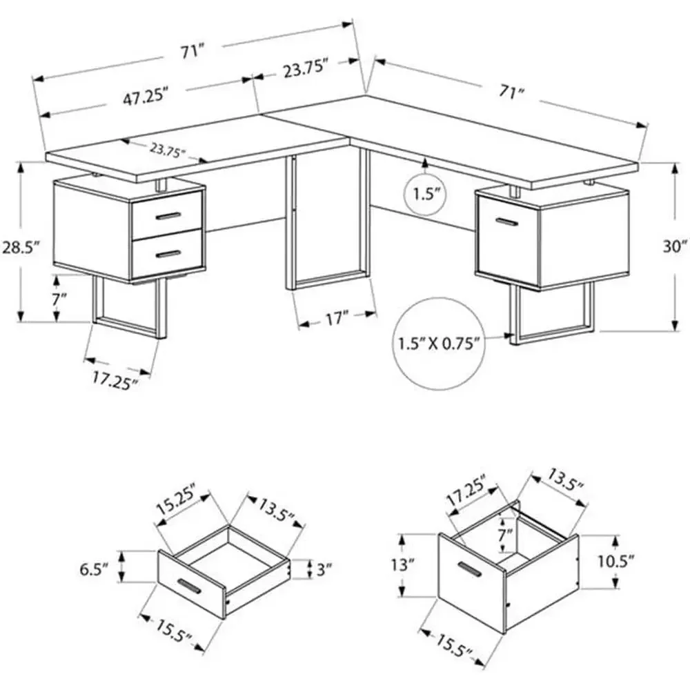 L-vormig 70-computerbureau met - Desk Setup L Shaped recensie en prijs