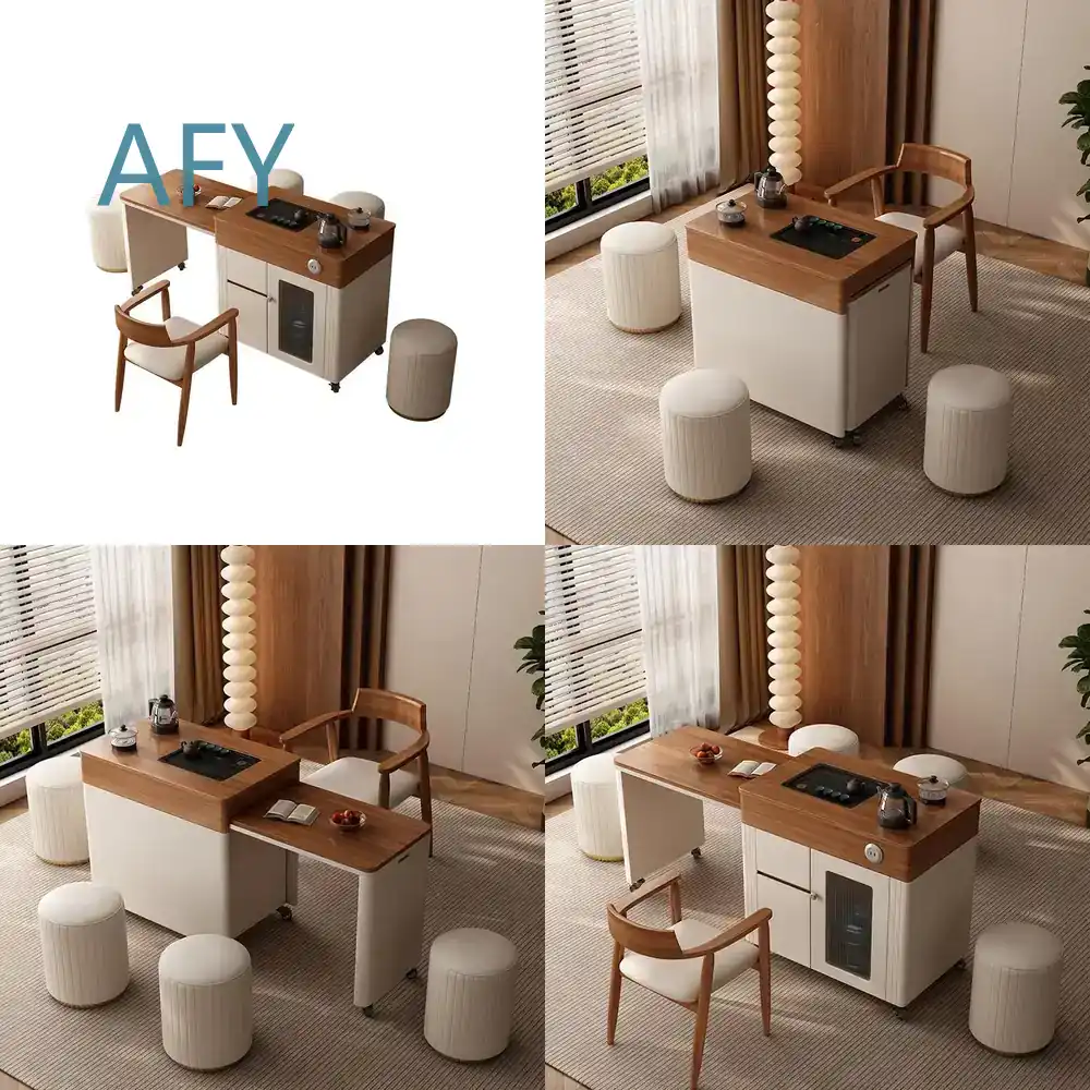 Massief houten mobiele tafel-  - Desk Setup Small Room recensie en prijs