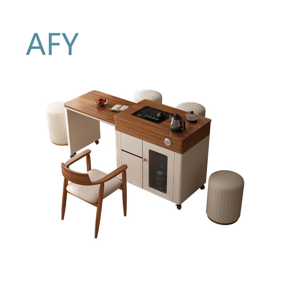 Massief houten mobiele tafel-  - Desk Setup Small Room recensie en prijs