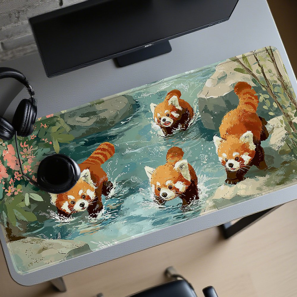 Vier rode panda's spelen in ee - Desk Setup Streaming recensie en prijs