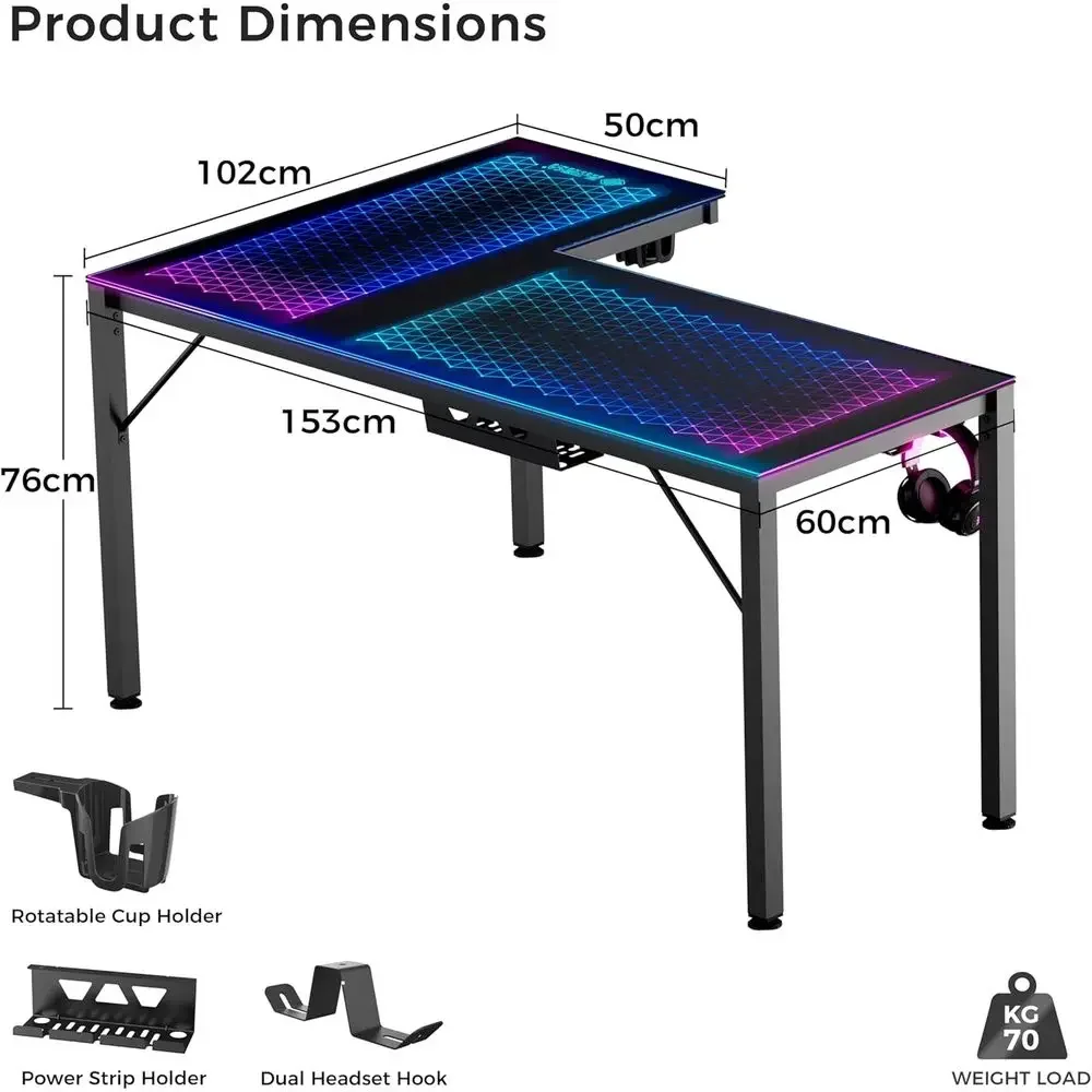 60 inch L-vormig omkeerbaar gl - Desk Setup L Shaped recensie en prijs