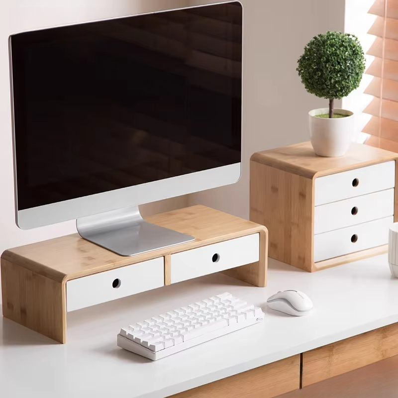 Bamboe laptopmonitorverhoger M - Desk Setup Living Room recensie en prijs