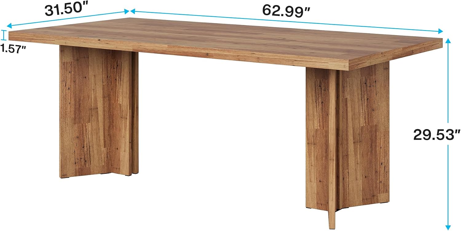 Grote rechthoekige houten eett - Desk Setup Living Room recensie en prijs